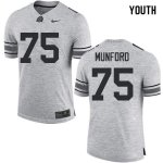 NCAA Ohio State Buckeyes Youth #75 Thayer Munford Gray Nike Football College Jersey UKL3045OY